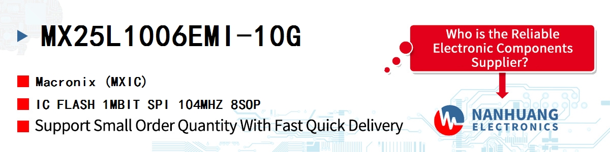 MX25L1006EMI-10G MXIC IC FLASH 1MBIT SPI 104MHZ 8SOP