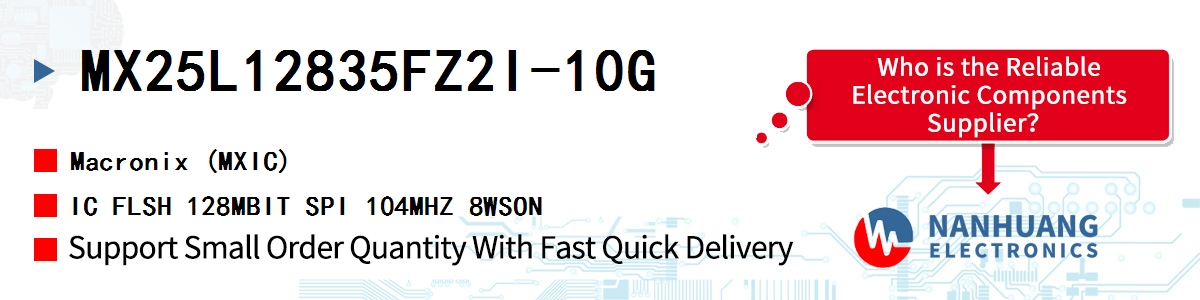 MX25L12835FZ2I-10G MXIC IC FLSH 128MBIT SPI 104MHZ 8WSON