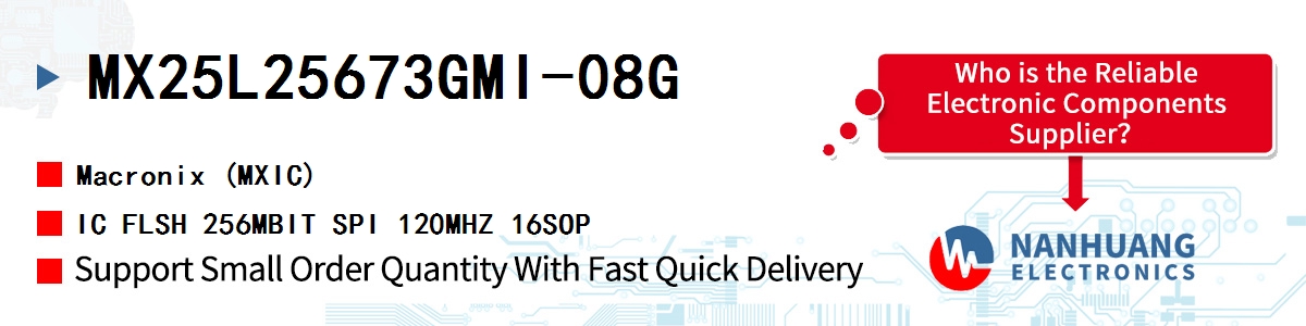 MX25L25673GMI-08G MXIC IC FLSH 256MBIT SPI 120MHZ 16SOP