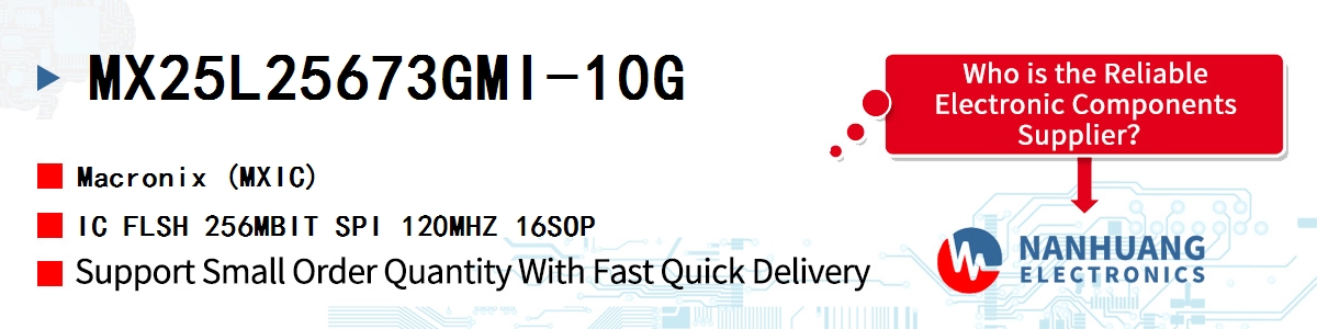 MX25L25673GMI-10G MXIC IC FLSH 256MBIT SPI 120MHZ 16SOP