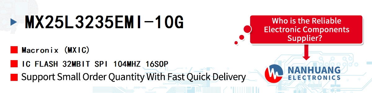 MX25L3235EMI-10G MXIC IC FLASH 32MBIT SPI 104MHZ 16SOP