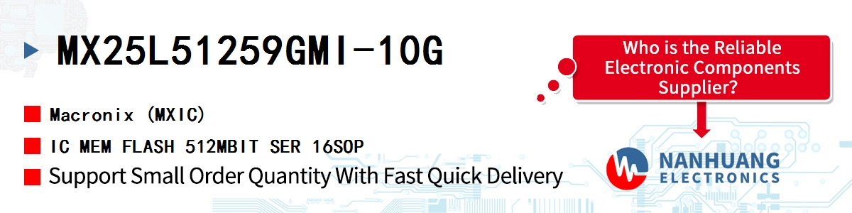 MX25L51259GMI-10G MXIC IC MEM FLASH 512MBIT SER 16SOP