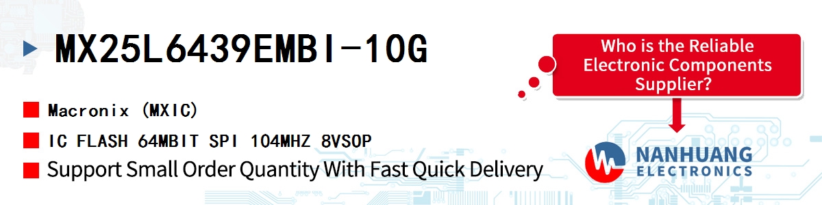 MX25L6439EMBI-10G MXIC IC FLASH 64MBIT SPI 104MHZ 8VSOP