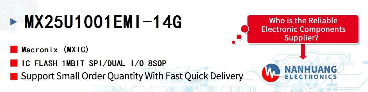 MX25U1001EMI-14G MXIC IC FLASH 1MBIT SPI/DUAL I/O 8SOP