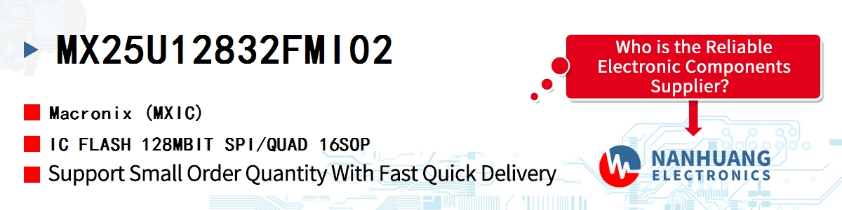 MX25U12832FMI02 MXIC IC FLASH 128MBIT SPI/QUAD 16SOP