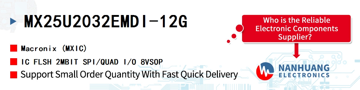 MX25U2032EMDI-12G MXIC IC FLSH 2MBIT SPI/QUAD I/O 8VSOP