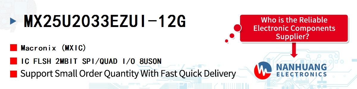 MX25U2033EZUI-12G MXIC IC FLSH 2MBIT SPI/QUAD I/O 8USON