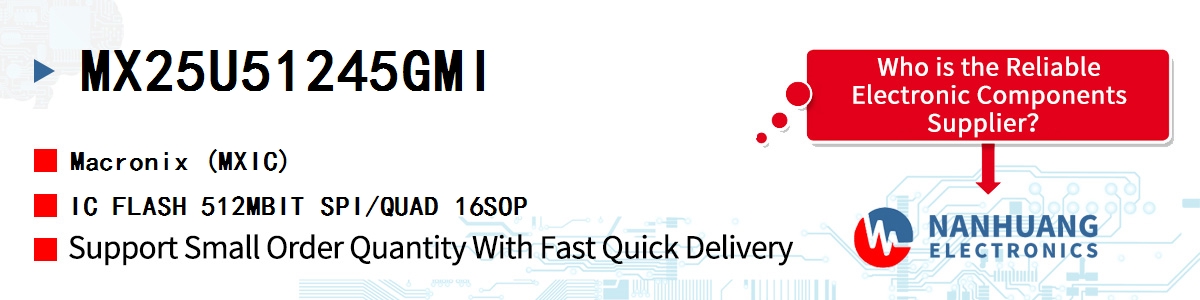 MX25U51245GMI MXIC IC FLASH 512MBIT SPI/QUAD 16SOP