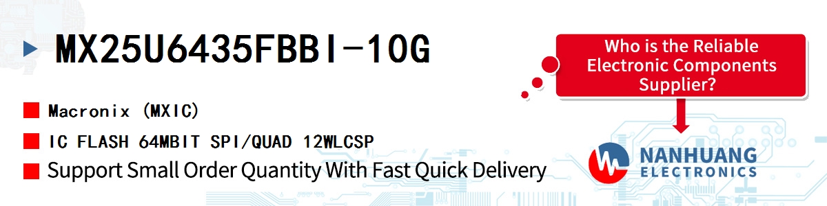 MX25U6435FBBI-10G MXIC IC FLASH 64MBIT SPI/QUAD 12WLCSP