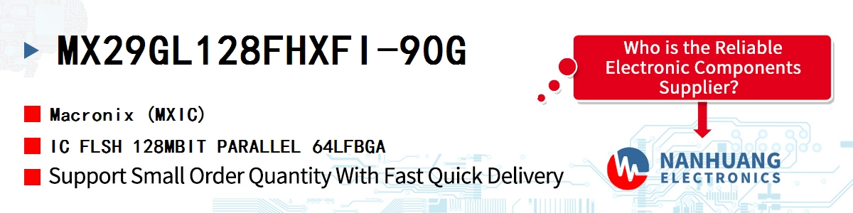 MX29GL128FHXFI-90G MXIC IC FLSH 128MBIT PARALLEL 64LFBGA