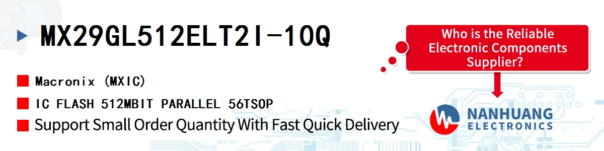 MX29GL512ELT2I-10Q MXIC IC FLASH 512MBIT PARALLEL 56TSOP