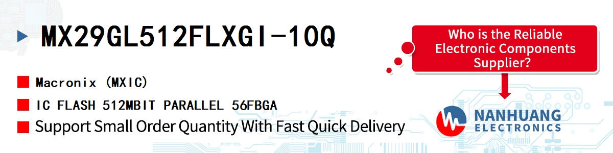 MX29GL512FLXGI-10Q MXIC IC FLASH 512MBIT PARALLEL 56FBGA