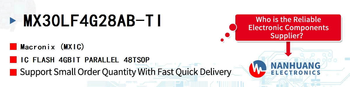 MX30LF4G28AB-TI MXIC IC FLASH 4GBIT PARALLEL 48TSOP